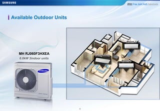 99
Available Outdoor Units
MH RJ060F3HXEA
6.0kW 3indoor units
 