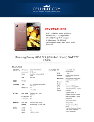 Samsung galaxy-i8250-pink-unlocked-triband-qwerty-phone brochure-33269 ...