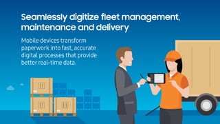 Seamlessly digitize fleet management,
maintenance and delivery
Mobile devices transform
paperwork into fast, accurate
digi...