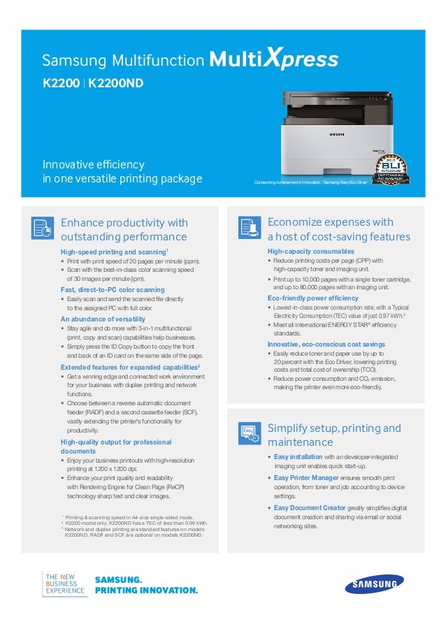 samsung multixpress k2200