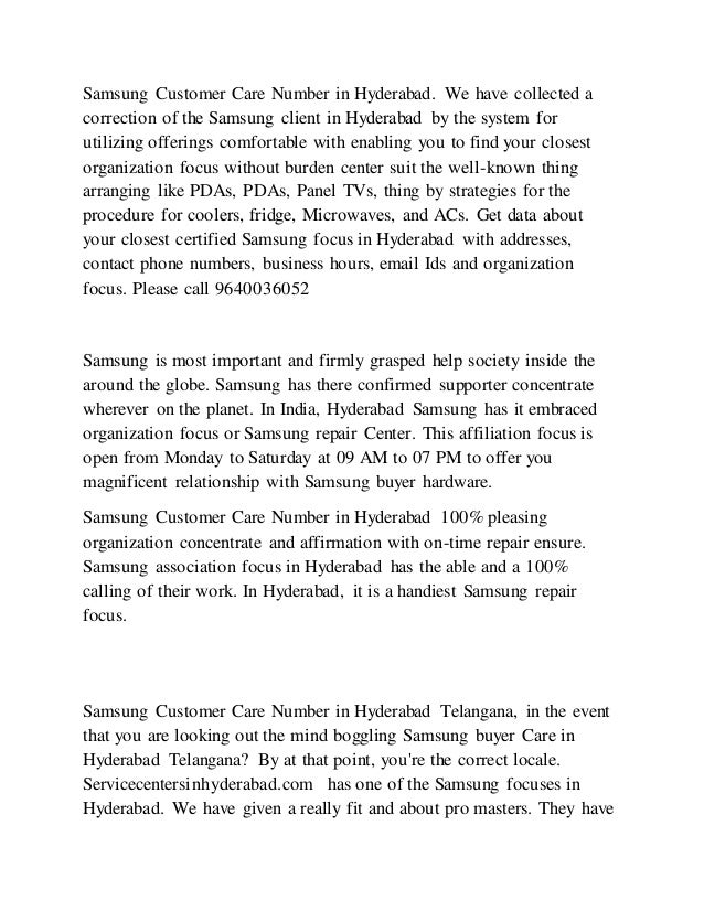 Samsung Customer Care in Hyderabad