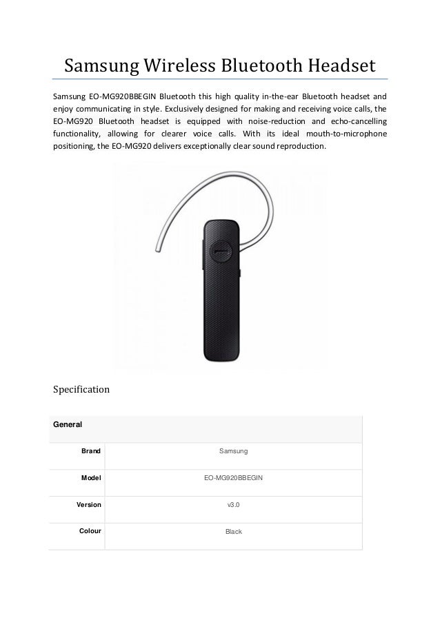 Samsung Eo Mg920 Bbegin Bluetooth Black