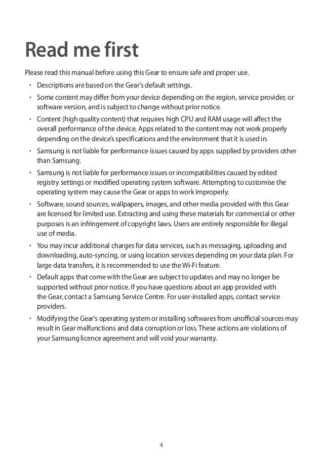 Samsung Gear S SM-R750 User Manual