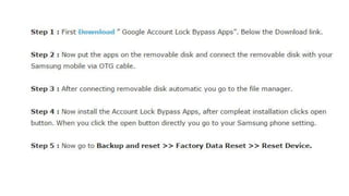 How To Bypass Any Samsung Google Account Lock