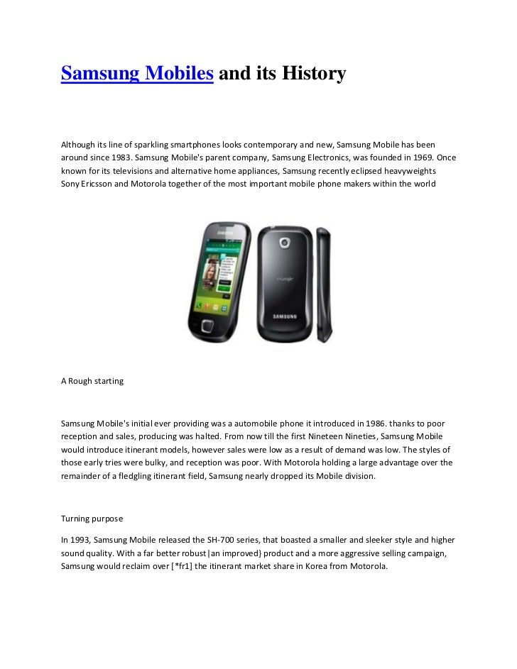 samsung mobiles and its history samsung history