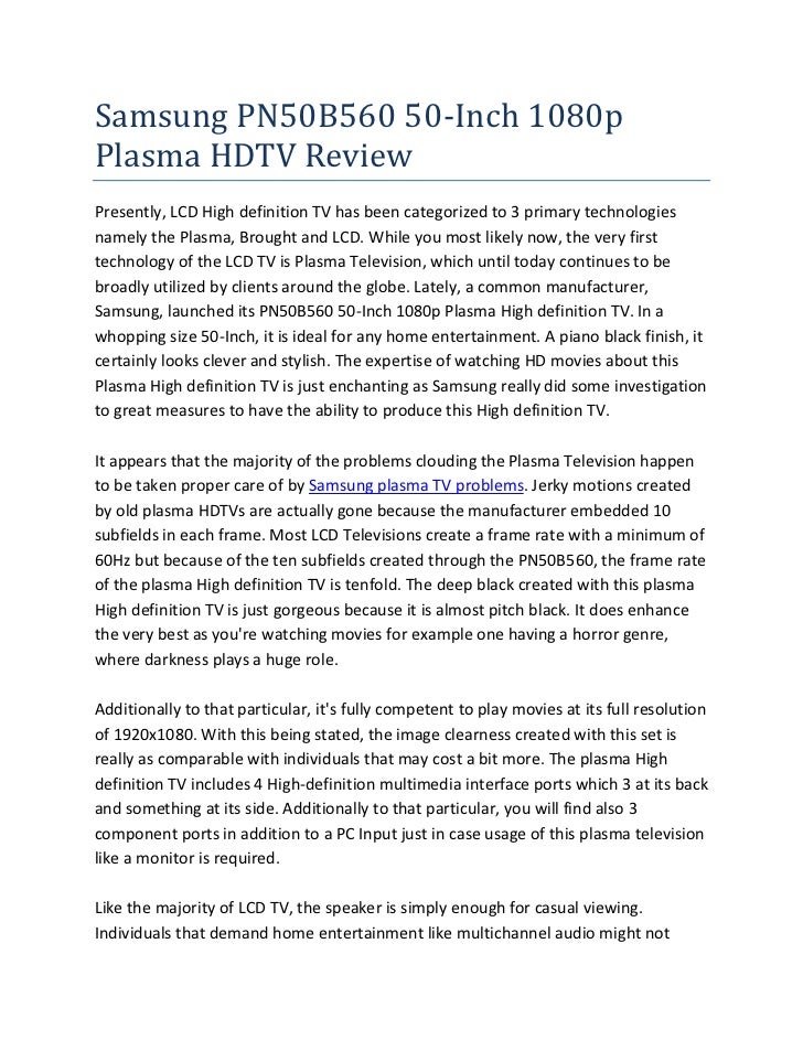 Samsung plasma tv problems