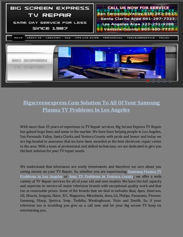 Samsung plasma tv problems