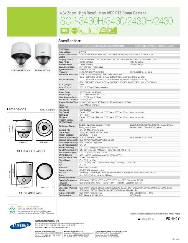 Samsung Scp 3430 2430 H Ptz