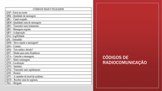 CÓDIGOS DE
RADIOCOMUNICAÇÃO
 