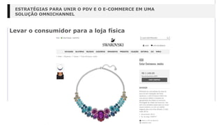 Levar o consumidor para a loja física
ESTRATÉGIAS PARA UNIR O PDV E O E-COMMERCE EM UMA
SOLUÇÃO OMNICHANNEL
 