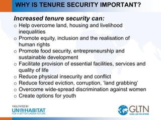 Key Concepts, Approaches and Tools for Strengthening Land Tenure ...