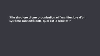 .3
LA
DUCK
CONF
BY
OCTO
TECHNOLOGY
©
2024
-
All
rights
reserved
Si la structure d’une organisation et l’architecture d’un
système sont différents, quel est le résultat ?
 