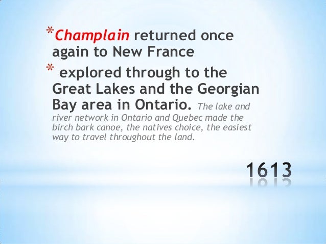 Where did Samuel de Champlain explore?