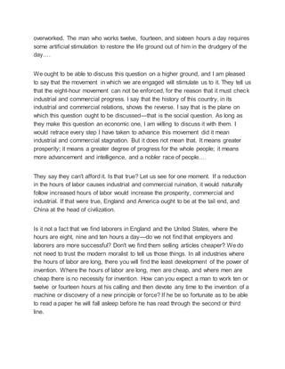 Samuel gompers speaks on the future of the labor movement 1890 PDF Samuel gompers speaks on the future of the labor movement 1890 PDF