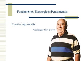Fundamentos Estratégicos/Pensamentos

Filosofia e slogan de vida:
“Dedicação total a você”

 