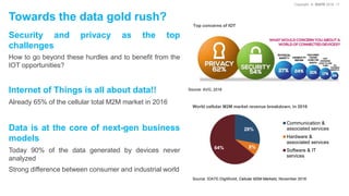 Copyright © IDATE 2016, 11
Towards the data gold rush?
Security and privacy as the top
challenges
How to go beyond these h...