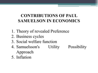 Samuelson Utility Theory – Utility Theory – YEYCDB
