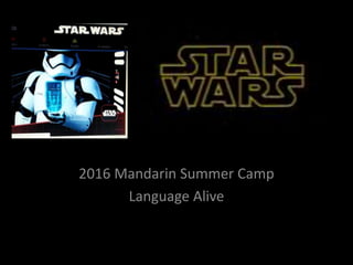 2016 Mandarin Summer Camp
Language Alive
 