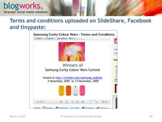 Select Twitter users were sent invite mails:March 3, 2010© Scenario Consulting Private Limited20