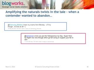 March 3, 2010© Scenario Consulting Private Limited30Amplifying the naturals twists in the tale – when a contender wanted to abandon…