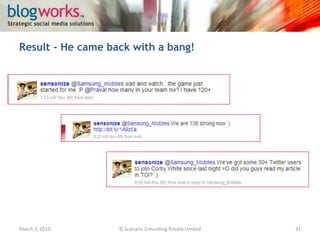 And this is how we pepped him March 3, 2010© Scenario Consulting Private Limited31