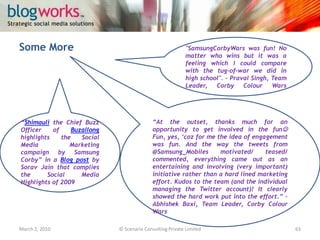 Challenges we overcame managing such heavy volumes of conversation:March 3, 2010© Scenario Consulting Private Limited63