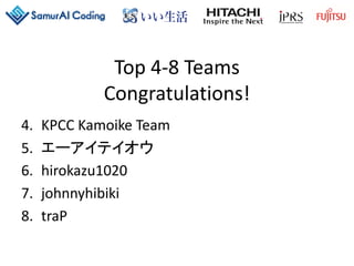 SamurAI Coding 2017-18 Opening, Award, Closing, Banquet | PDF