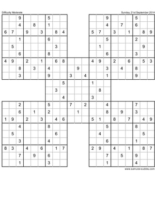Samurai Sudoku - Difícil 