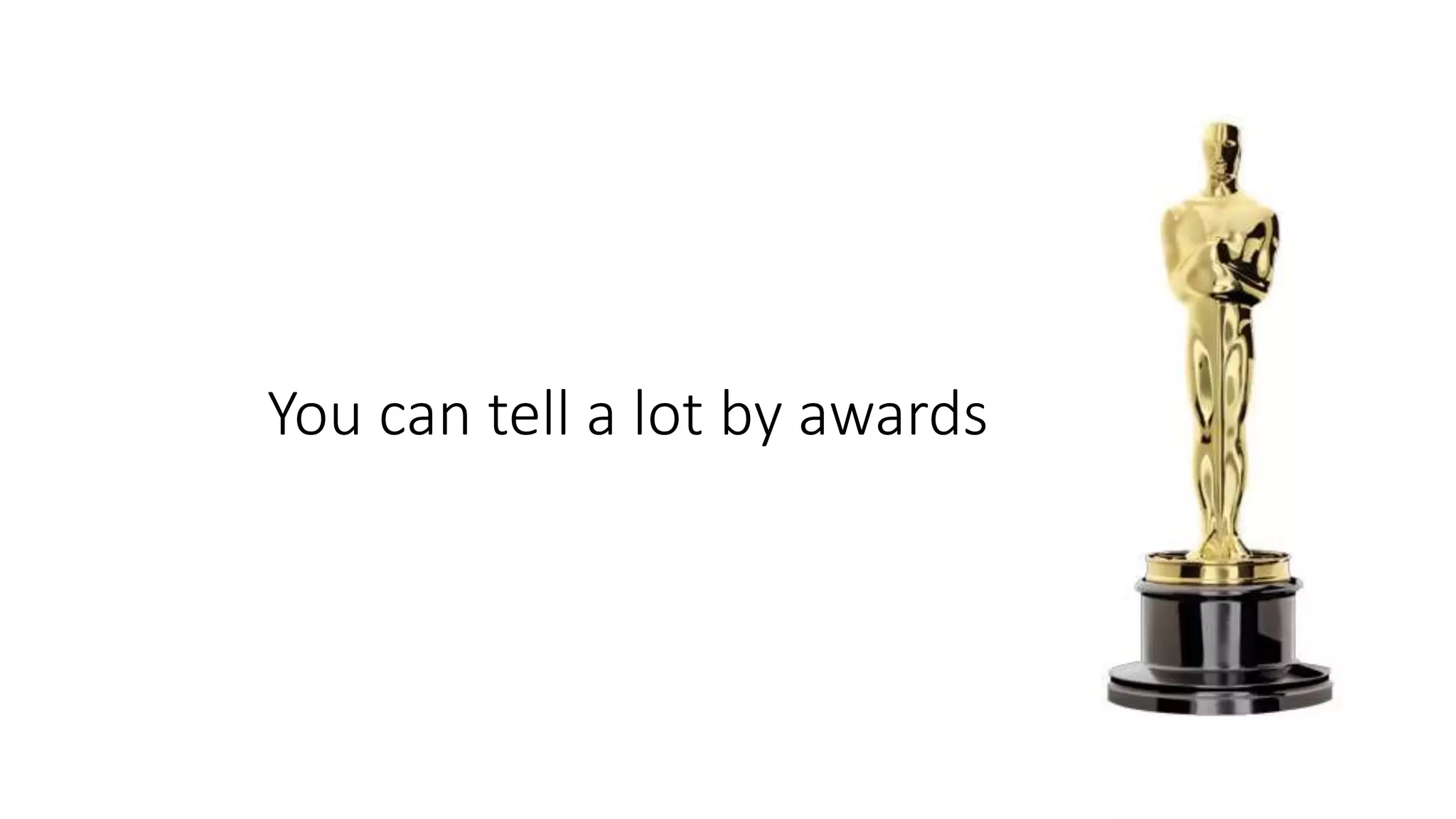 You can tell a lot by awards
 