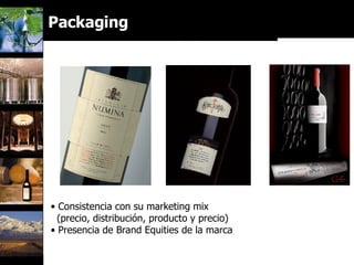 Consistencia con su marketing mix  (precio, distribución, producto y precio)  Presencia de Brand Equities de la marca Packaging Packaging 