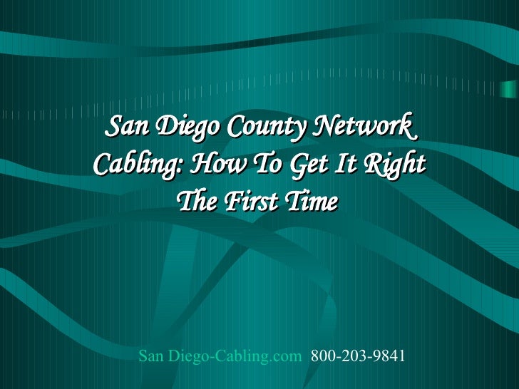 San Diego Network Cabling 8777288352