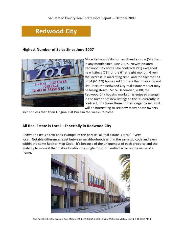 San Mateo County Real Estate Price Report