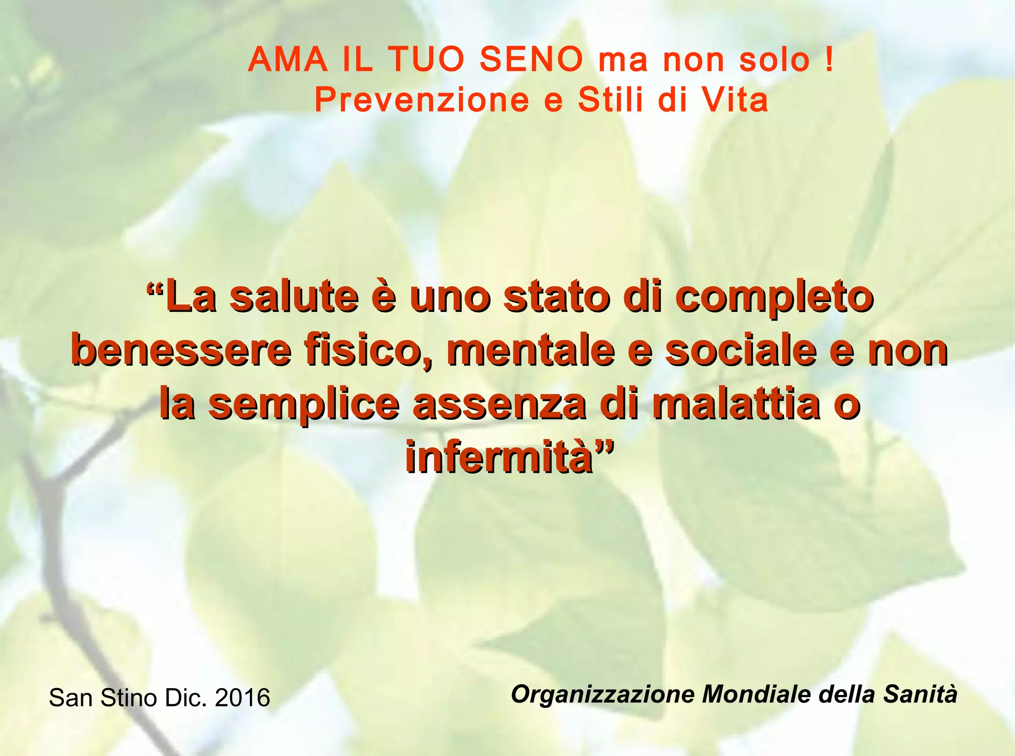 Sana alimentazione e Corretti stili di Vita | PPT