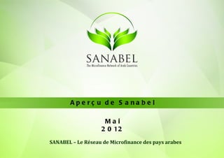Ape rç u de S a na be l

                     Mai
                    2 0 12
SANABEL – Le Réseau de Microfinance des pays arabes
 