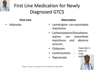 First Line Medication Sanad 2- Management of Generalized Epilepsy. | PPTX