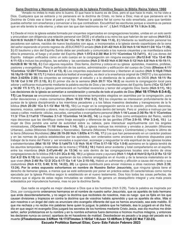 Sana Doctrina y Normas de Convivencia de la Iglesia Primitiva Segun la Biblia Reina Valera..!1.pdf