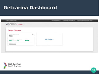 39
Getcarina Dashboard
 