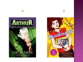 R  U  N  RR?(are you a reluctant reader?)Take this quiz and see…Select A for book on left and B for book on right of slide…