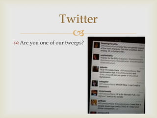 Twitter
                    
 Are you one of our tweeps?
 