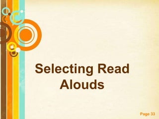 Selecting Read
    Alouds
                 Page 33
 
