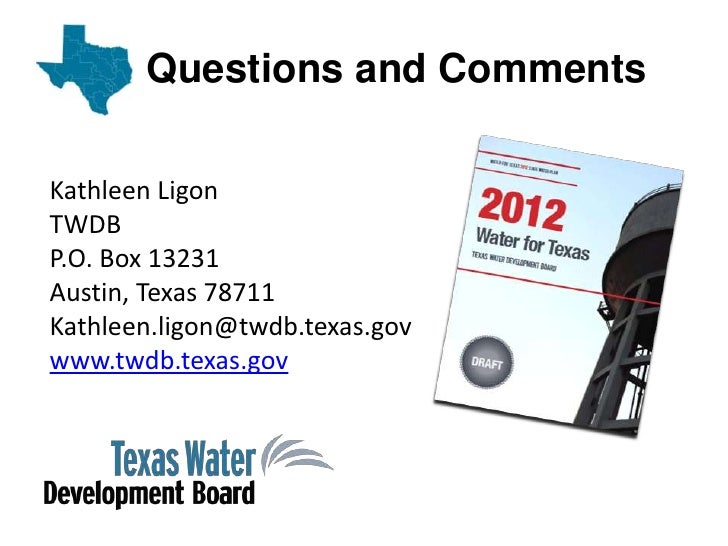 Texas Water Development Board Presentation October 4, 2011