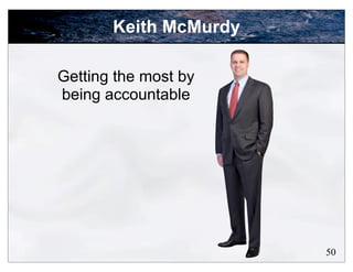 Keith McMurdy

Getting the most by
being accountable




                       50
 