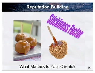Reputation Building




What Matters to Your Clients?   55
 