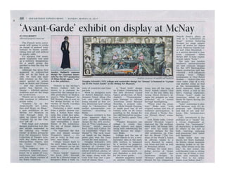 San Antonio Express Article about Curtain Up on the Avant-garde