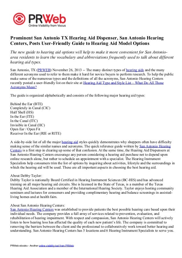 Prominent San Antonio TX Hearing Aid Dispenser San Antonio Hearing
