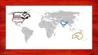 US FDA
TGA
HPFBI
CDSCO
 