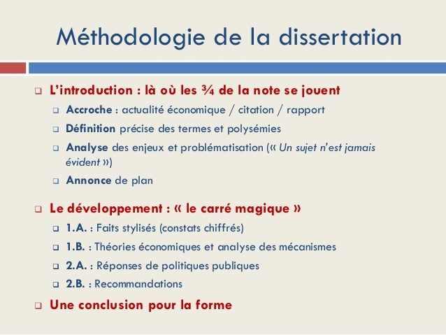 Dissertation methode eco