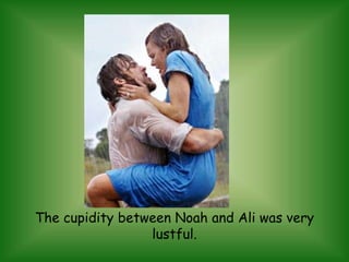 The cupidity between Noah and Ali was very lustful. 