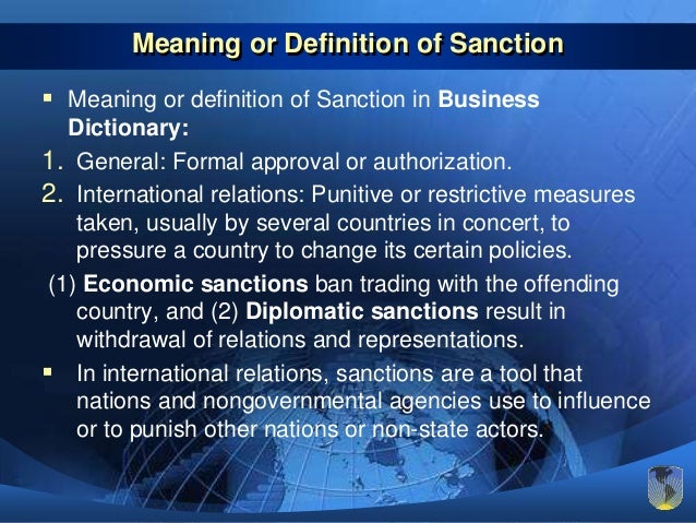 Economic Sanctions In International Relations