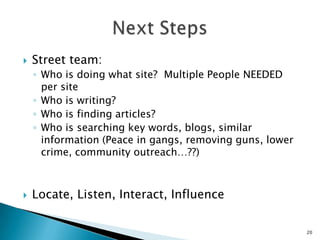 Solve a problem!  not raise $$Issues: Sanctuary